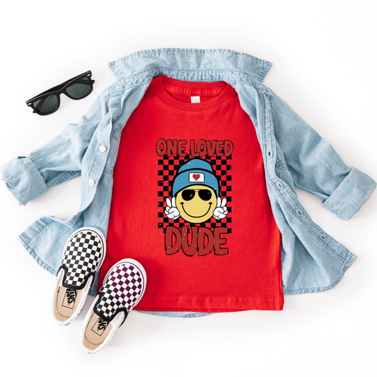 ONE LOVED DUDE - Unisex Kids Crew T-Shirt - Made to Order