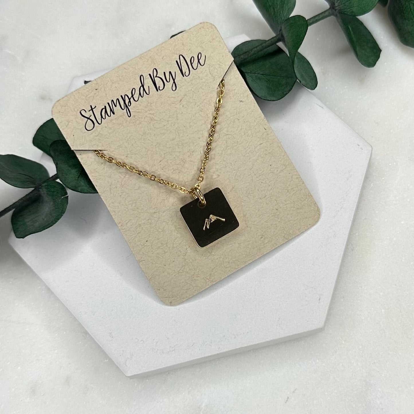 Adventure MOUNTAINS - Stamped Charm Necklace