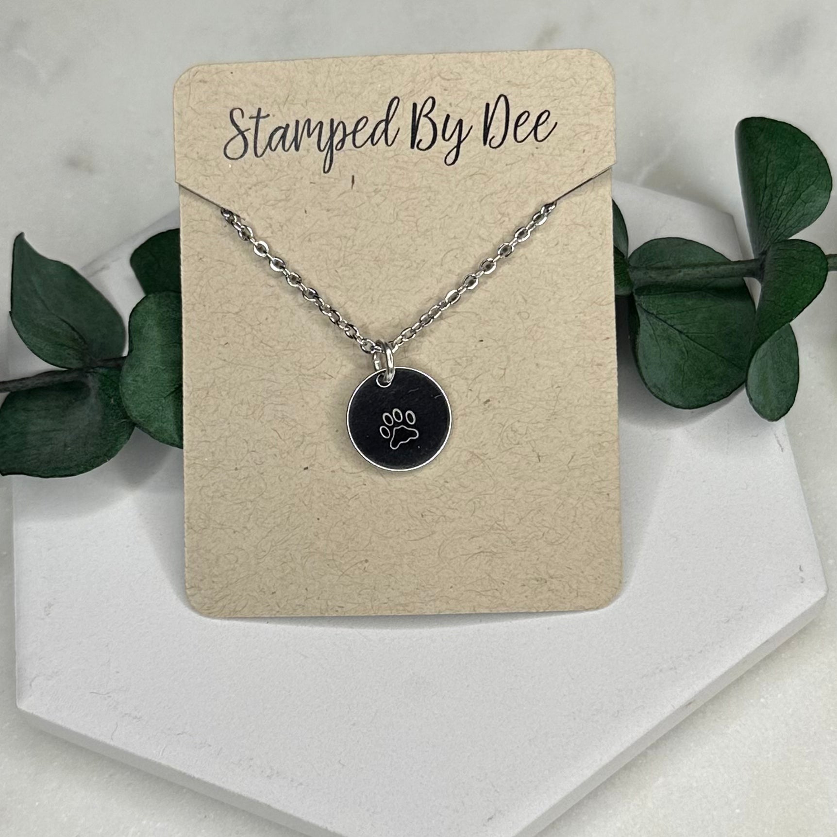 PAW Print - Stamped Charm Necklace