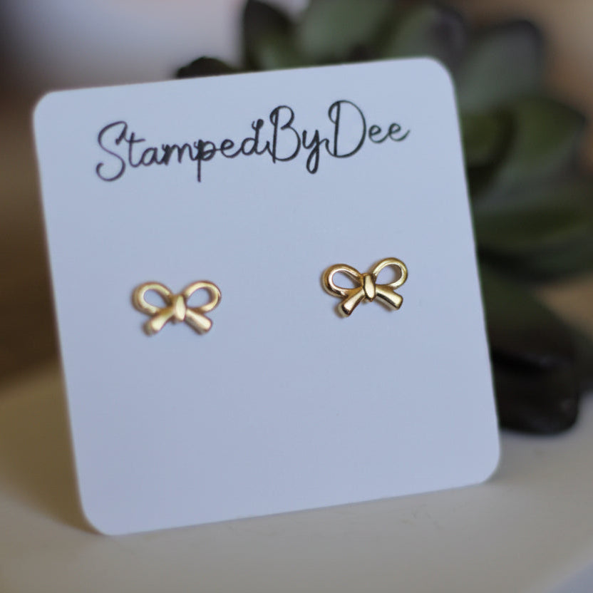 Bow - Silver Dainty Earrings