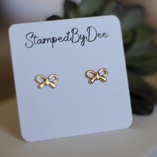 Bow - Silver Dainty Earrings