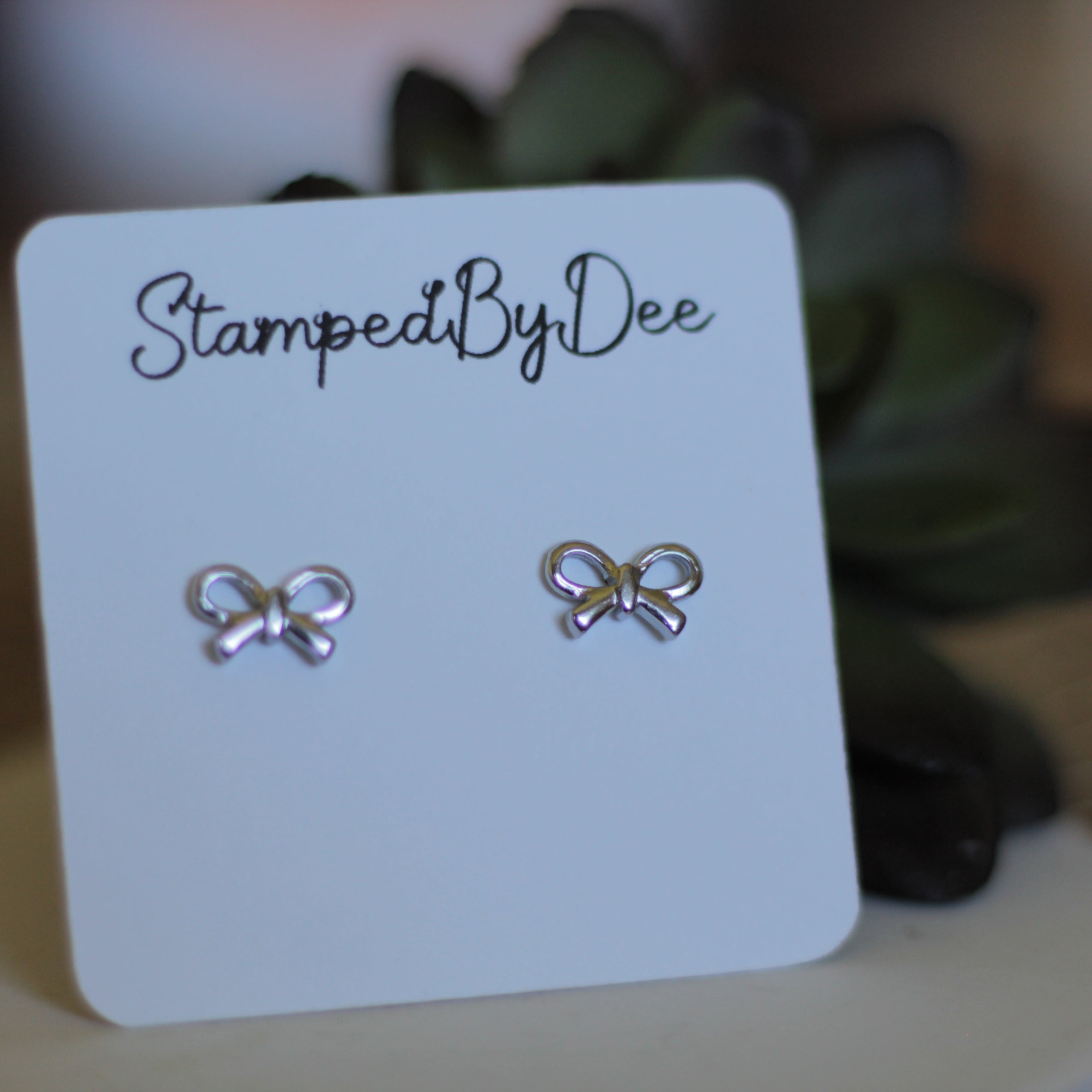 Bow - Silver Dainty Earrings