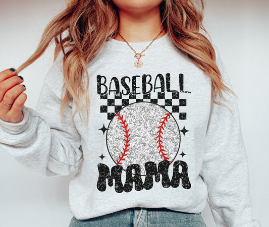 BASEBALL MAMA  ( CREW )   - Made To Order